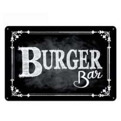 vintage burger bar metal plate