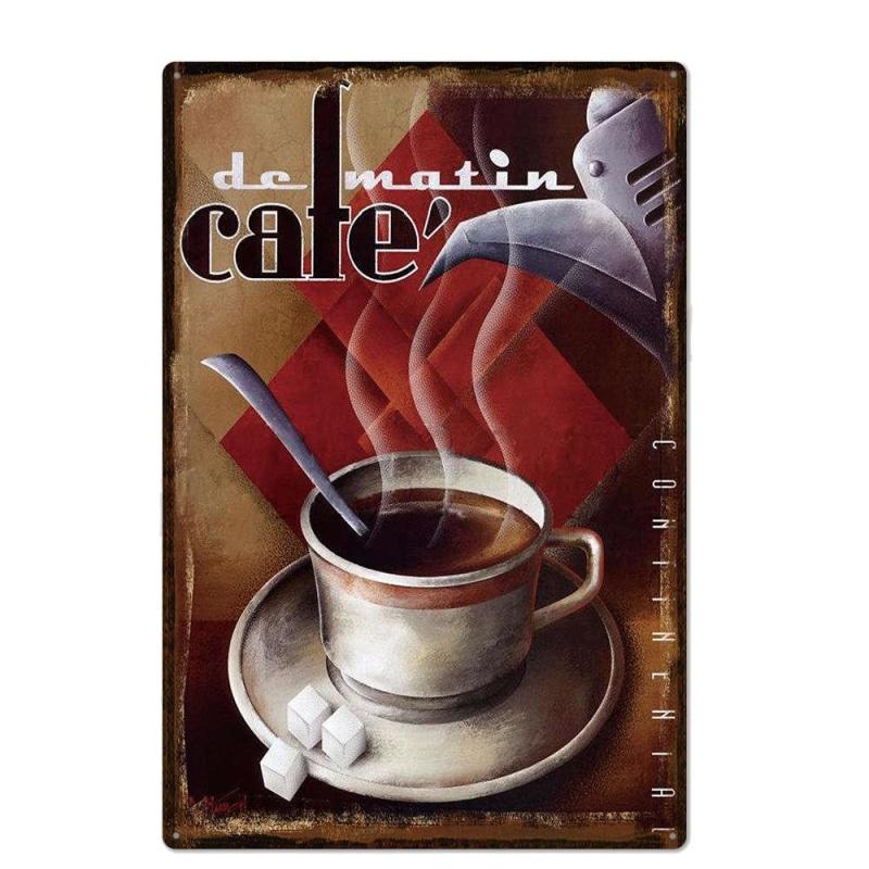 vintage metal plate cafe du matin vintage metal plate cafe du matin