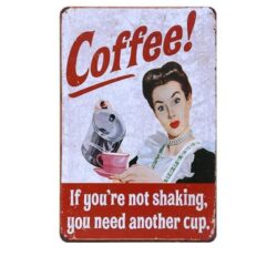vintage metal plate cafe pin up