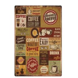vintage metal plate coffee every day