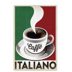 vintage metal plate caffe italiano