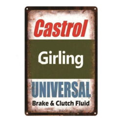 vintage castrol girling metal plate