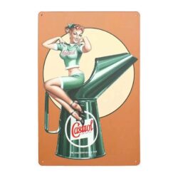 metal plate vintage castrol oil pin up