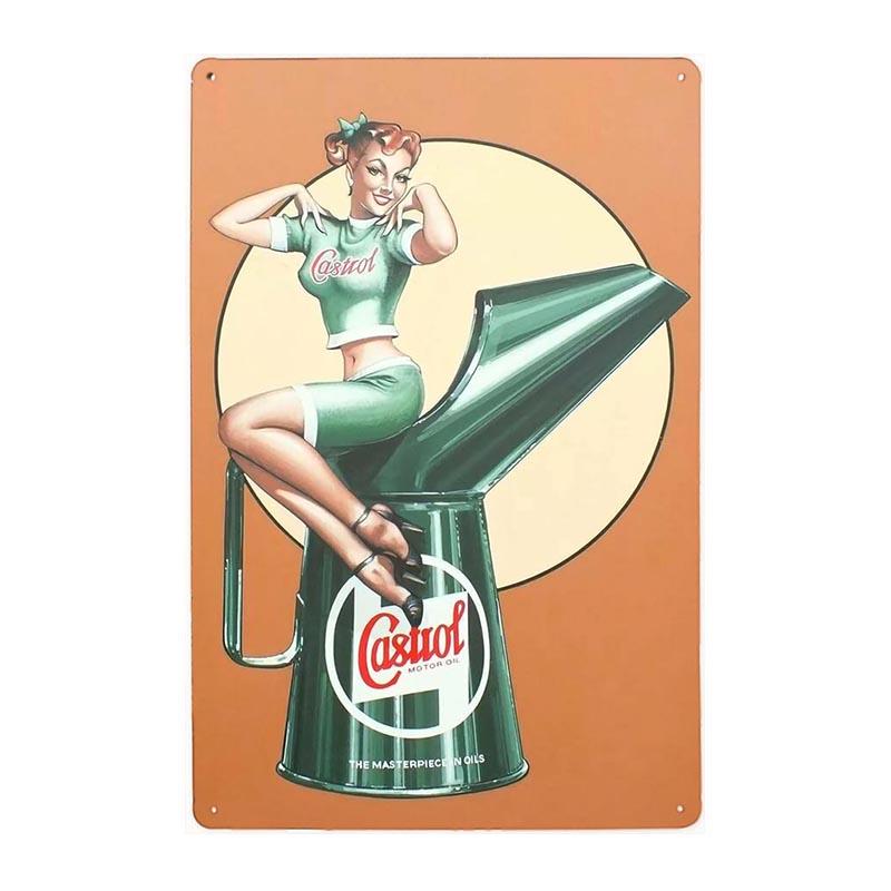 metal plate vintage castrol oil pin up metal plate vintage castrol oil pin up