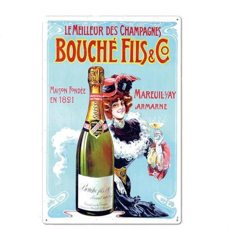 vintage metal plate champagne bouche fils vintage metal plate champagne bouche fils
