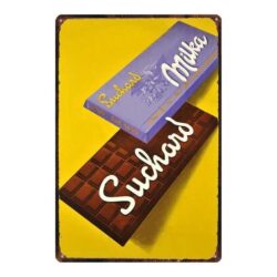 vintage chocolate metal plate