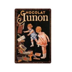 vintage chocolate junon metal plate