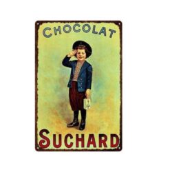 metal plate vintage chocolate suchard ecolier