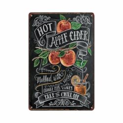 vintage metal plate apple cider