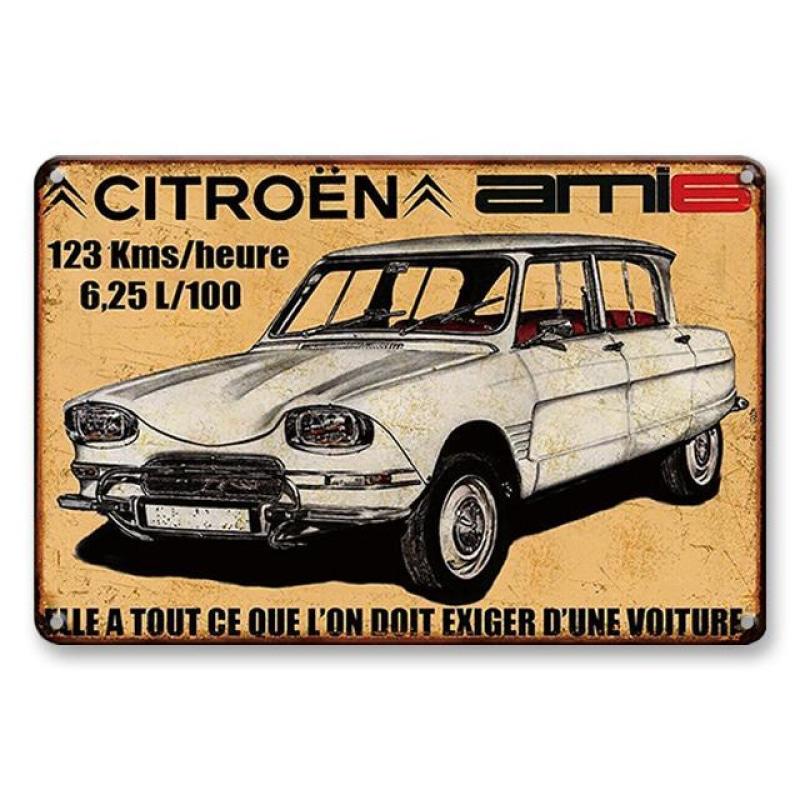 vintage metal plate citroen ami 6 vintage metal plate citroen ami 6