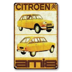 vintage metal plate citroen ami 8