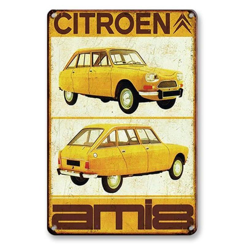 vintage metal plate citroen ami 8 vintage metal plate citroen ami 8