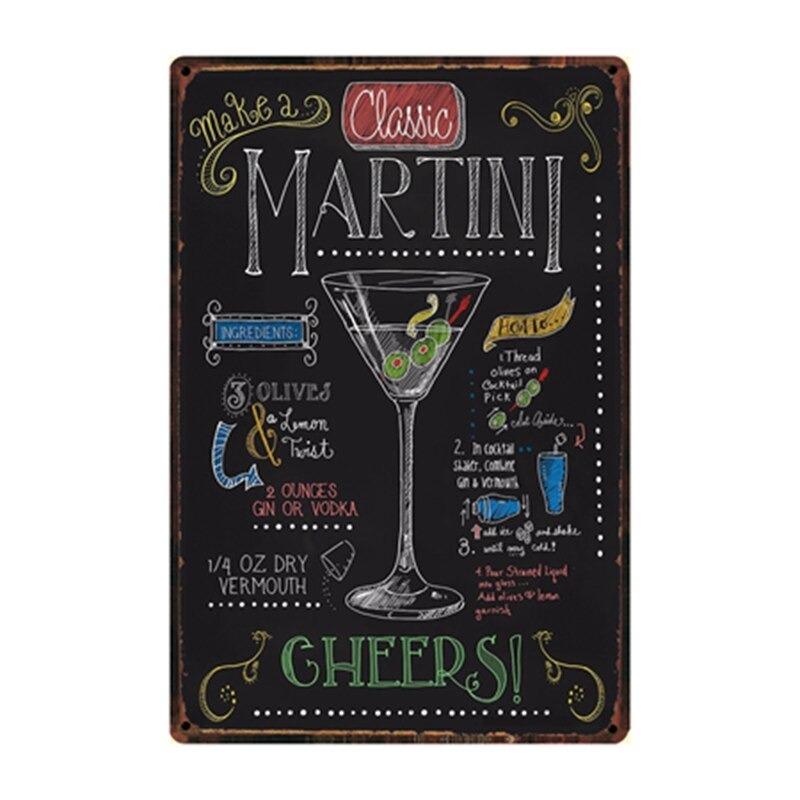vintage classic martini metal plate vintage classic martini metal plate