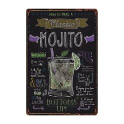 vintage classic mojito metal plate