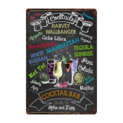 metal plate vintage cocktail bar