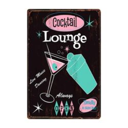 metal plate vintage cocktail lounge