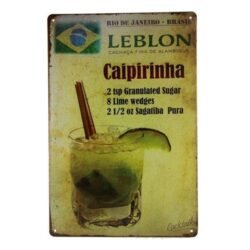 vintage metal plate caipirinha