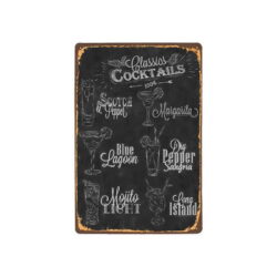 vintage metal plate classic cocktails