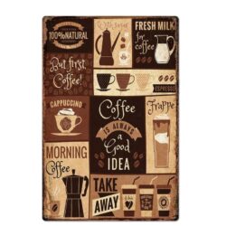 vintage coffee is a good idea metal plate