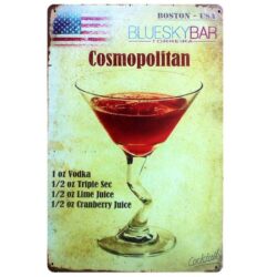 vintage cosmopolitan metal plate