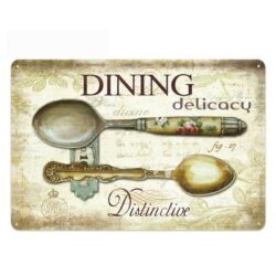 vintage metal plate cutlery dinner