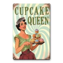 metal plate vintage cupcake queen