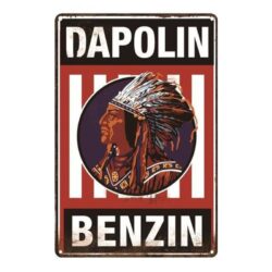 vintage metal plate dapolin benzin