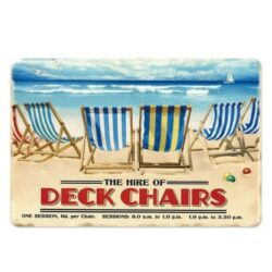 vintage metal plate deck chairs