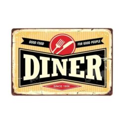 vintage diner metal plate