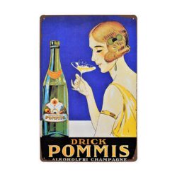 vintage metal plate drick pommis
