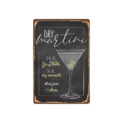 metal plate vintage dry martini