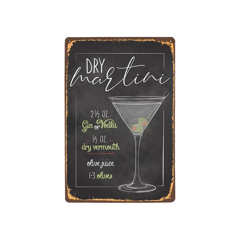 metal plate vintage dry martini metal plate vintage dry martini