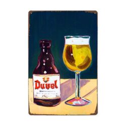 metal plate vintage duvel drawing