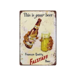 vintage falstaff metal plate