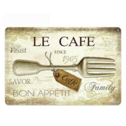 vintage metal plate fork the coffee
