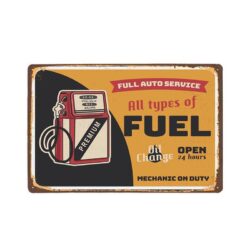 vintage fuel metal plate