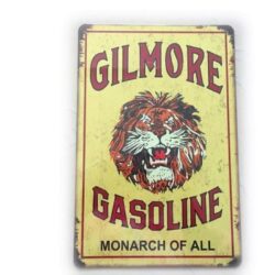 vintage gilmore gasoline metal plate