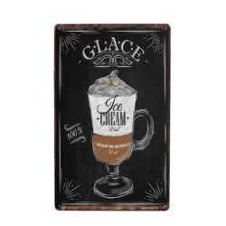 vintage metal plate ice espresso