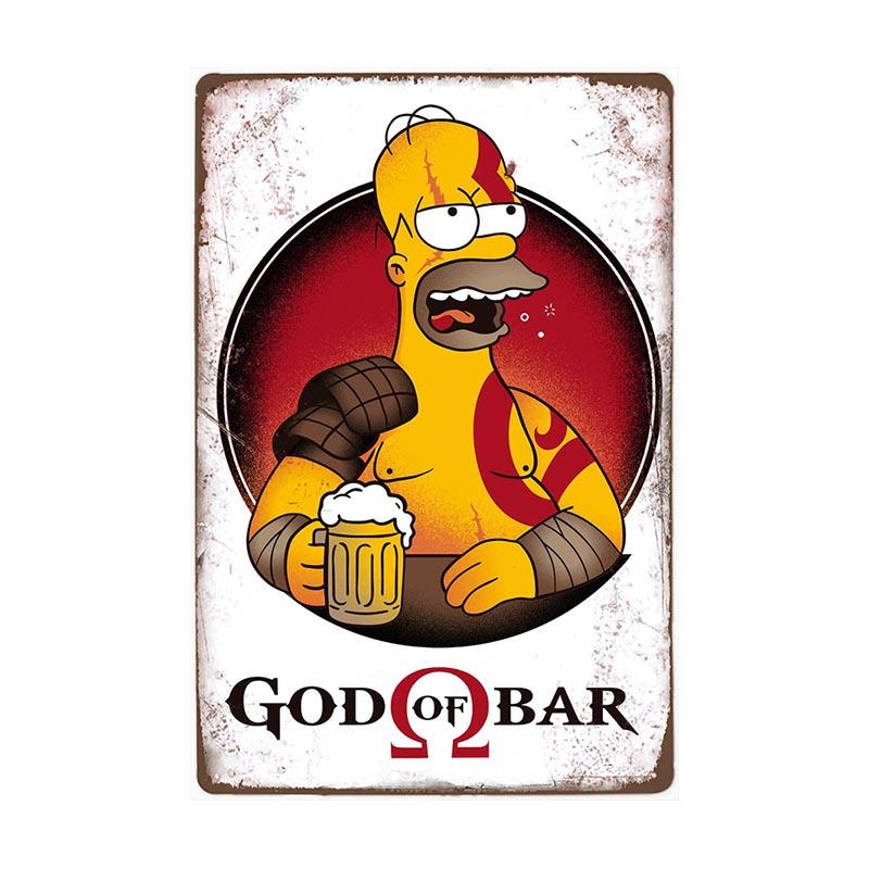 vintage god of bar metal plate vintage god of bar metal plate