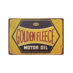 vintage golden fleece metal plate