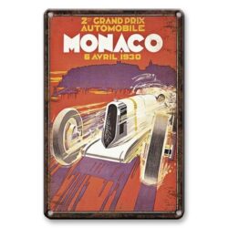 vintage metal plate grand prix monaco 1930