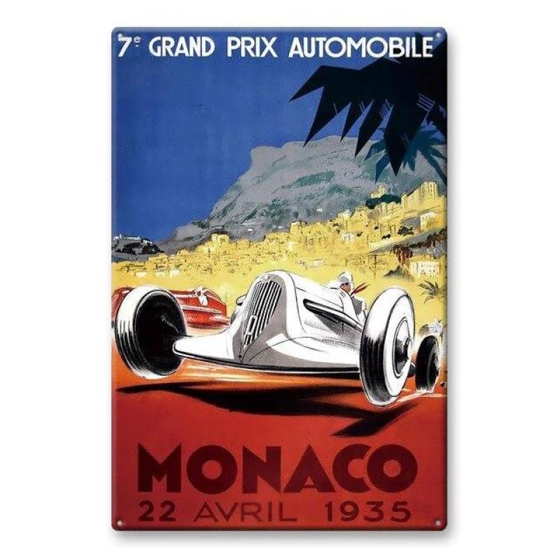 vintage metal plate grand prix monaco 1935 vintage metal plate grand prix monaco 1935