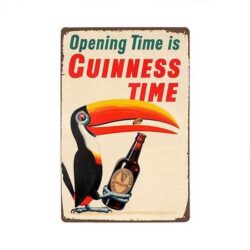 vintage guinness time metal plate