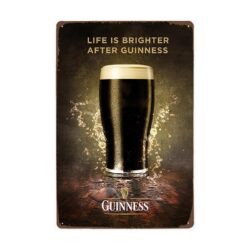 metal plate vintage guinness glass