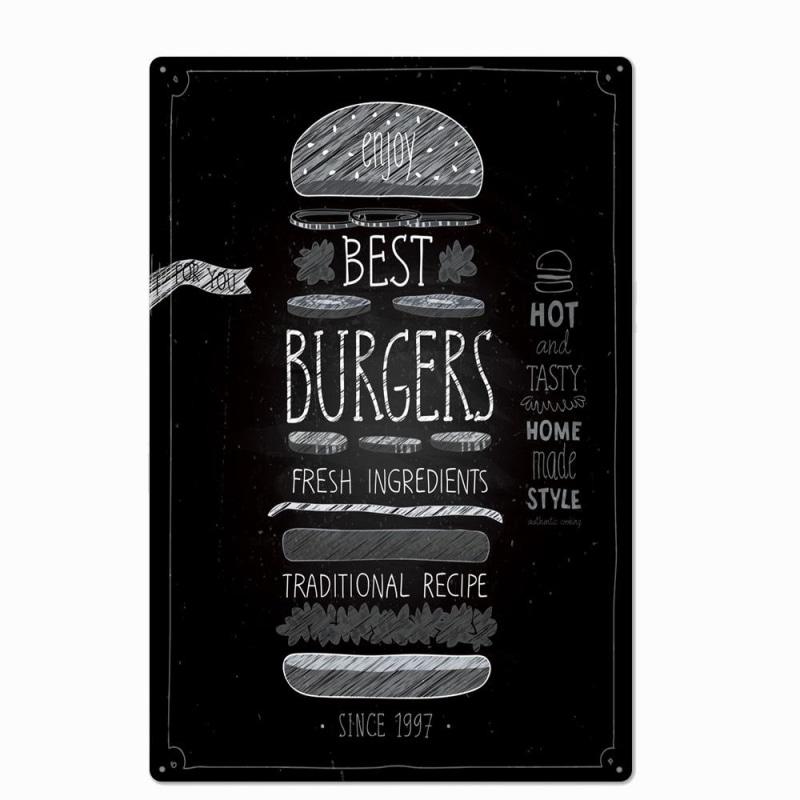 vintage metal plate hamburger black and white vintage metal plate hamburger black and white