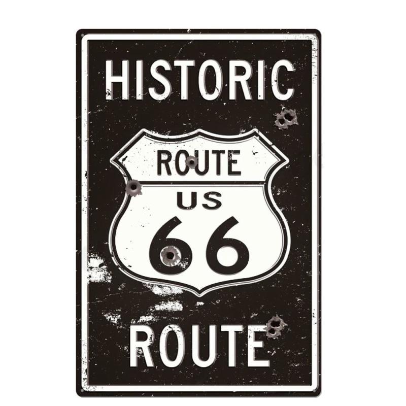 vintage historic route 66 metal plaque vintage historic route 66 metal plaque