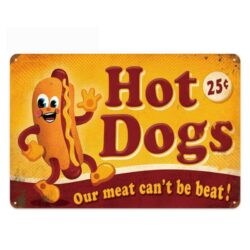 vintage hot dog metal plate