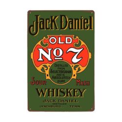 vintage metal plate jack daniels n 7