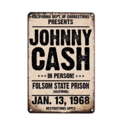 vintage metal plate johnny cash