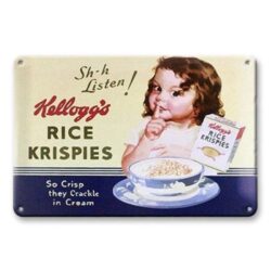 vintage metal plate kelloggs rice krispies